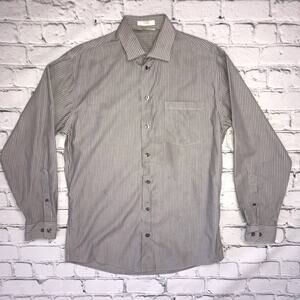 Gray w/ White Striped Button Up K. Cole